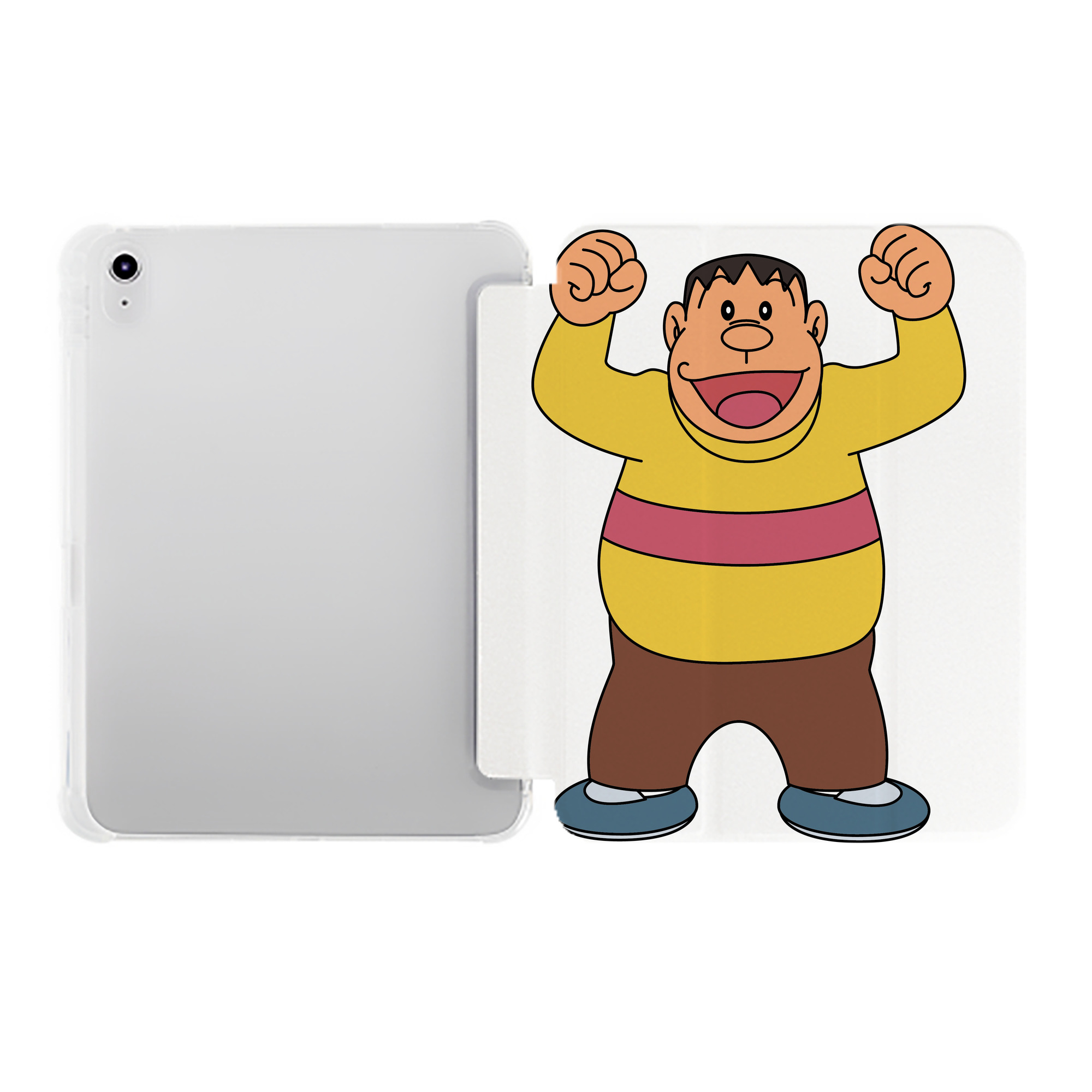 （画像用） ドラえもん 剛田武 Doraemon Gouta Takeshi IPad ケース ペン収納付き 三つ折りスタンド PUレザー×シリコン 対応機種9.5/10.5/10.9インチ